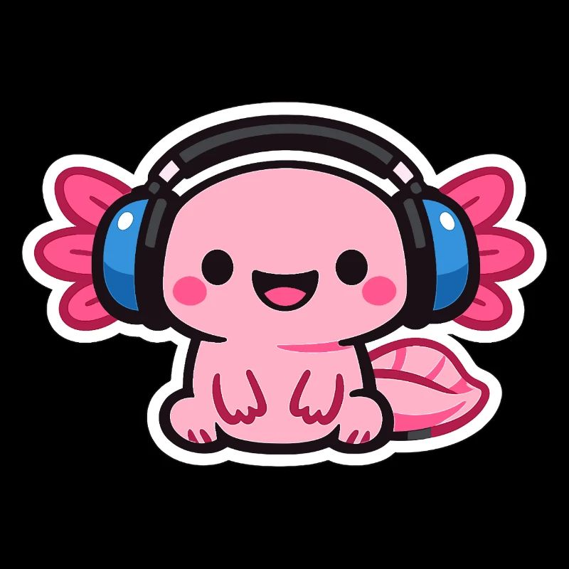 Kuscheliger Kopfhörer-Drache axolotl