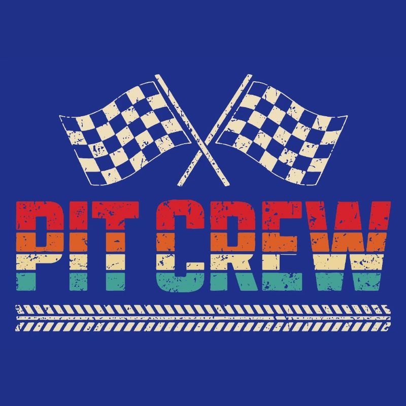 Pit Crew Équipe de Course Automobile Vintage