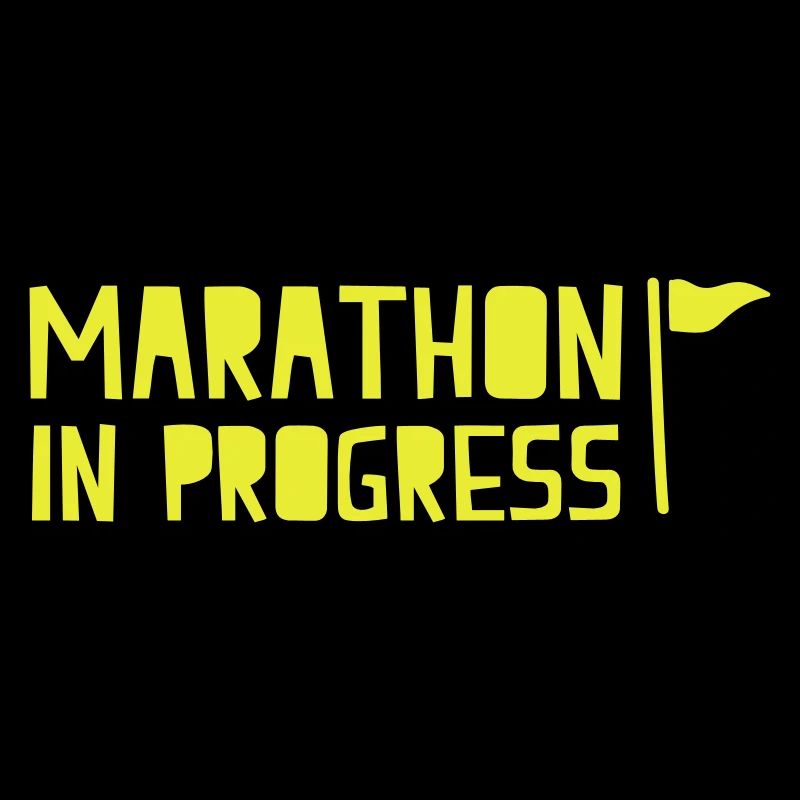 marathon in progress with little flag
