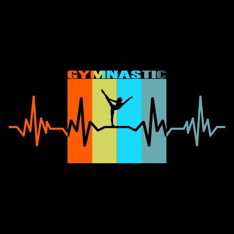 Gymnastics heartbeat retro gift