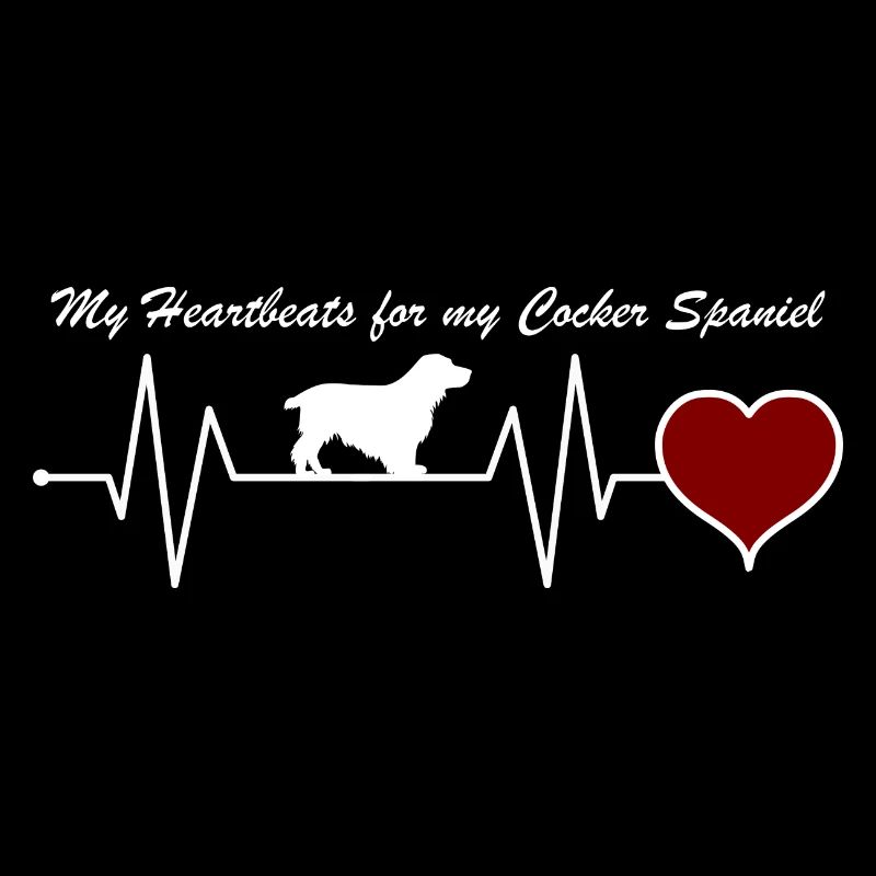 English Cocker Spaniel Heartbeat with Saying