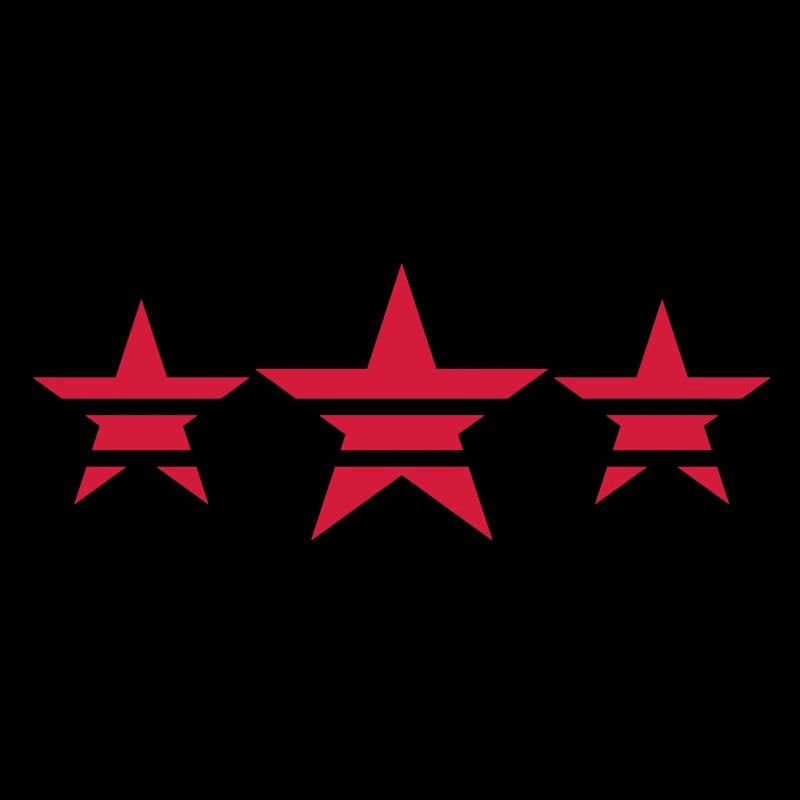 Three stars with stripes