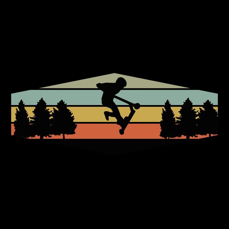 Vintage retro Stunt Scooter Rollerfahrer