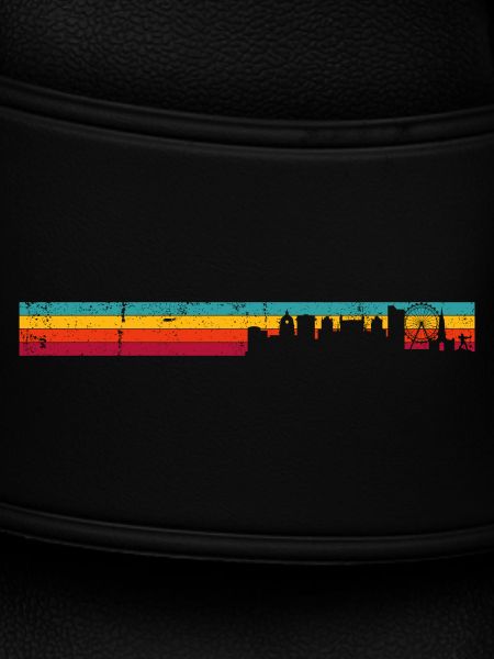Retro Skyline Sunset Silhouette