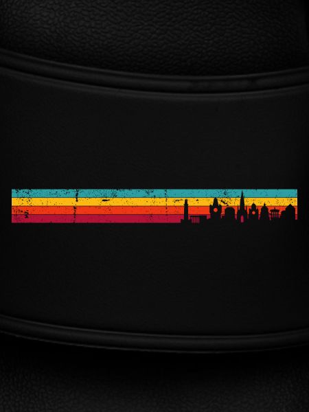 Retro Sunset Skyline Stripes
