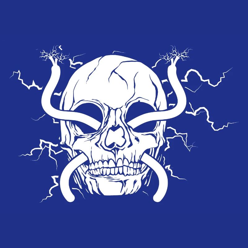 Skull with flash electrician electronics technician