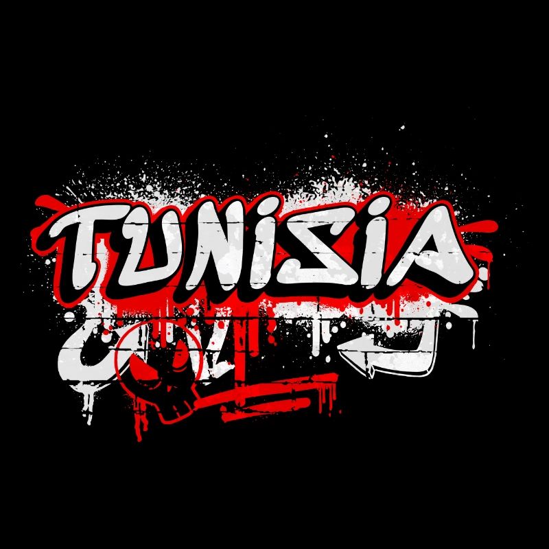 Design de drapeaux de la Tunisie graffiti