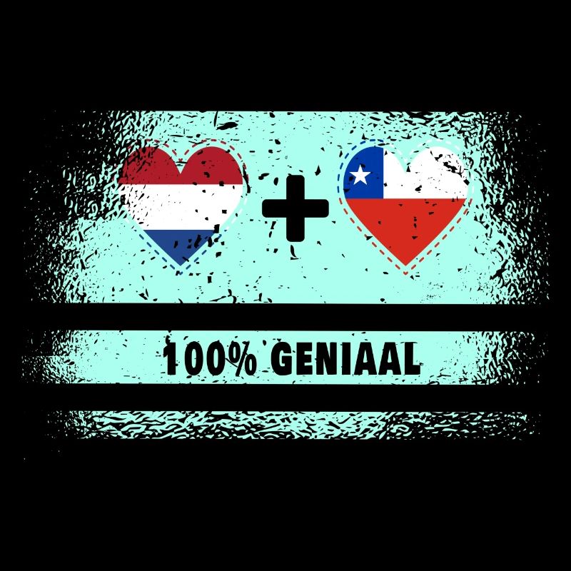 Drapeau 100% Genius du Chili et des Pays-Bas