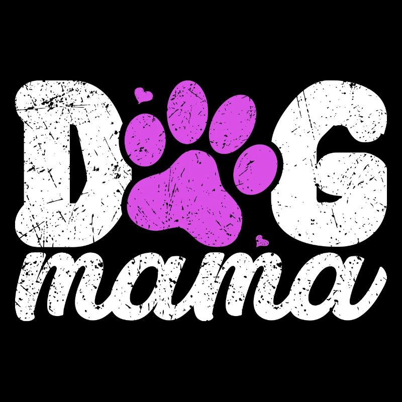 Empreinte de patte de maman chien en rose