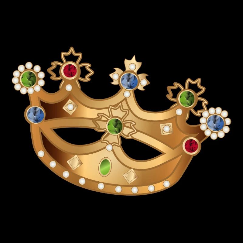 Couronne dorée avec pierres précieuses et perles