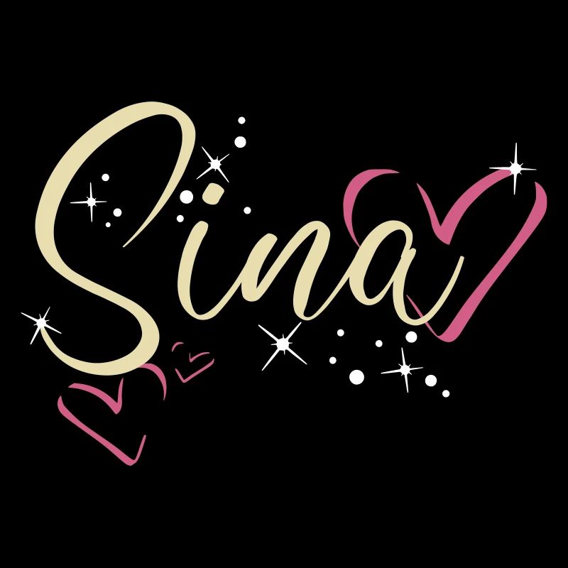 Sina Nom Prénom Calligraphie Coeur