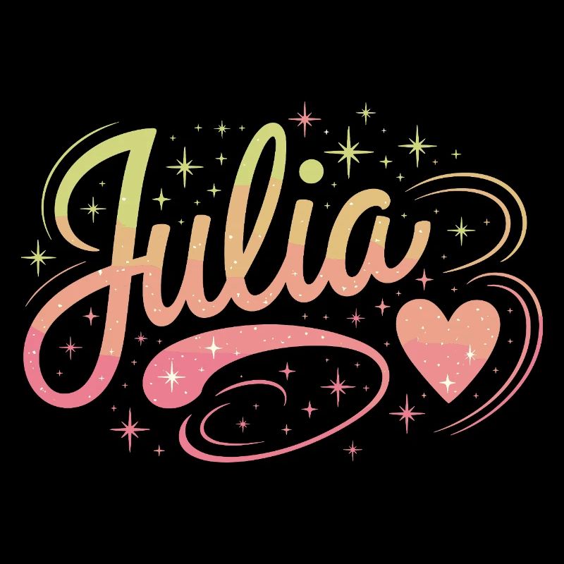 Julia: Funkelnder Name mit Herz