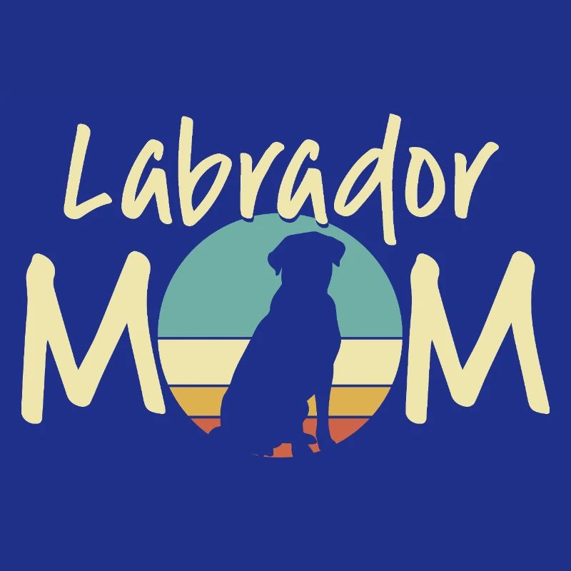 maman labrador rétro coucher de soleil design