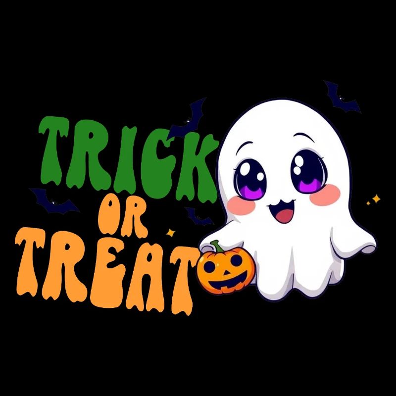 Kawaii Ghost Trick or Treat Halloween Pumpkin Candy