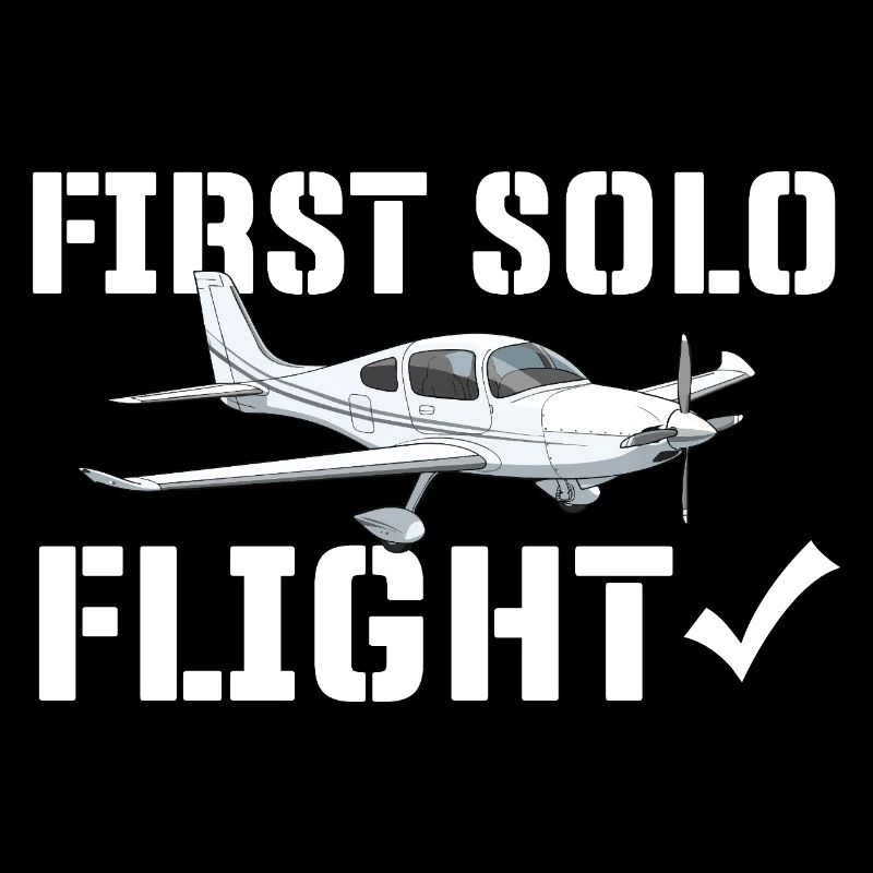 Erster Solo-Flug Humor-Pilotenstudent