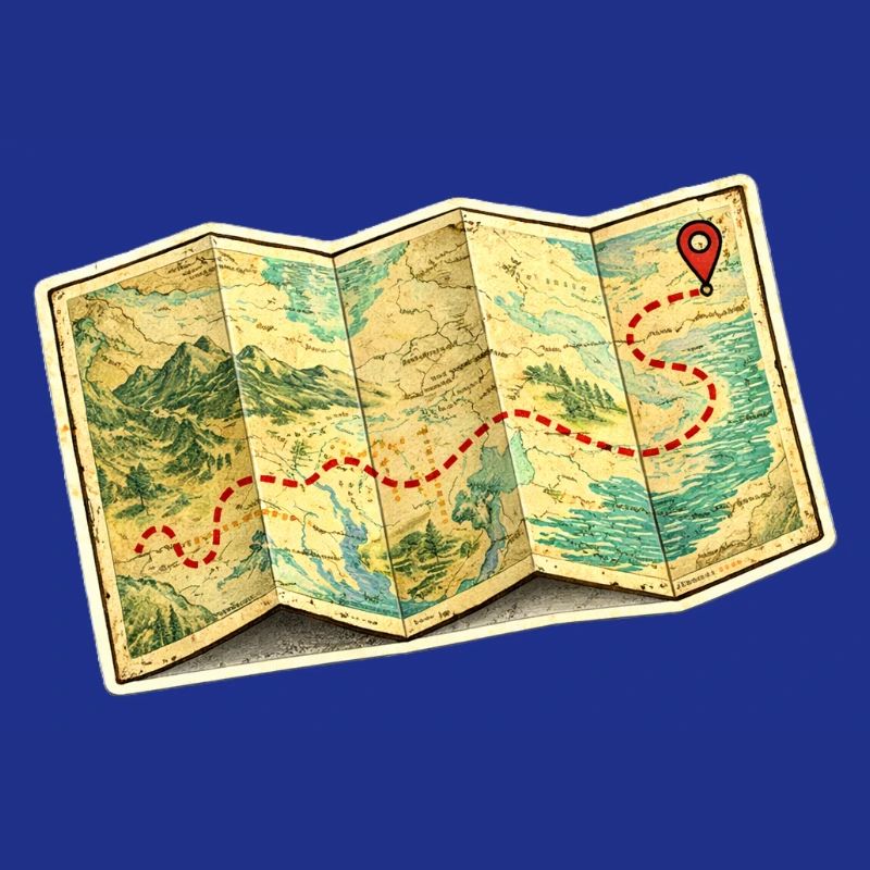 Ancient Map Path Adventure Journey