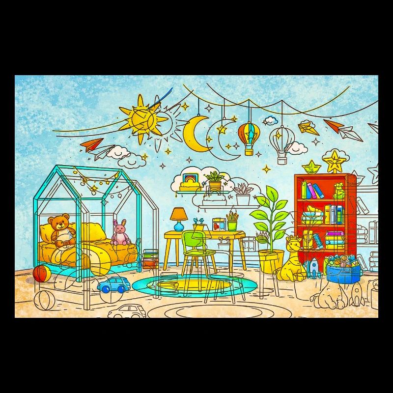 Dreamy Playroom Illustration