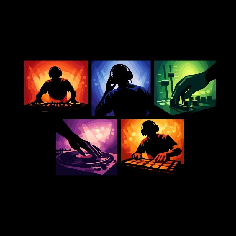 Schallwellen DJ-Set Farbexplosion