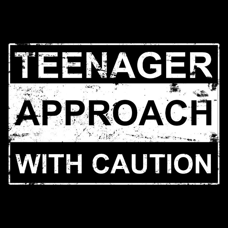 Approche adolescente avec prudence blanc Danger! Adolescent