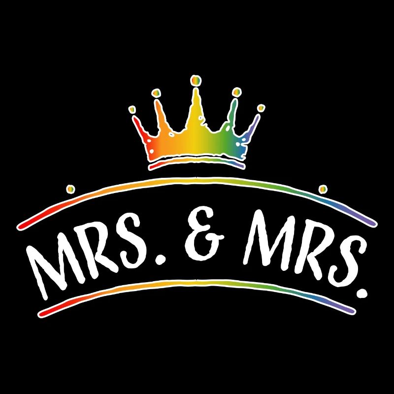Regenbogen MRS and MRS lesbisch hochzeit white