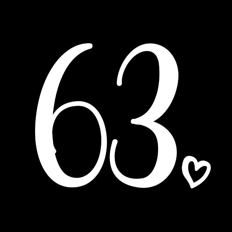 Cute Number 63, 63 Years Old, 63rd Birthday Gift