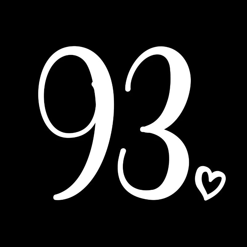 Cute Number 93, 93 Years Old, 93rd Birthday Gift
