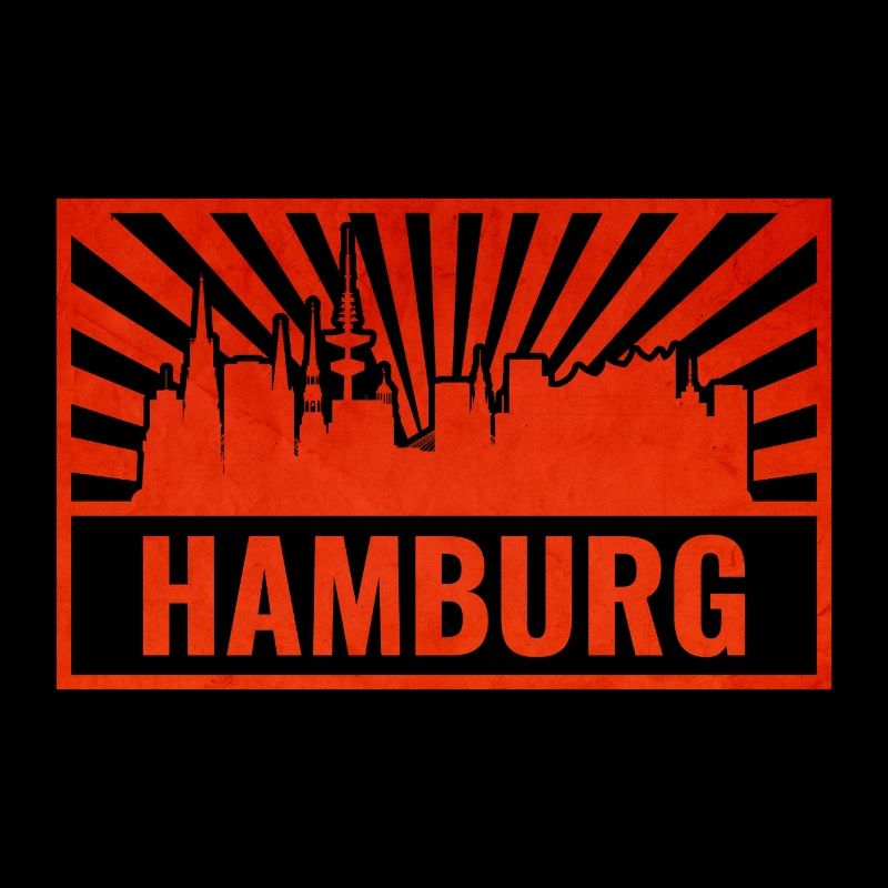 Sérigraphie de la Skyline de Hambourg