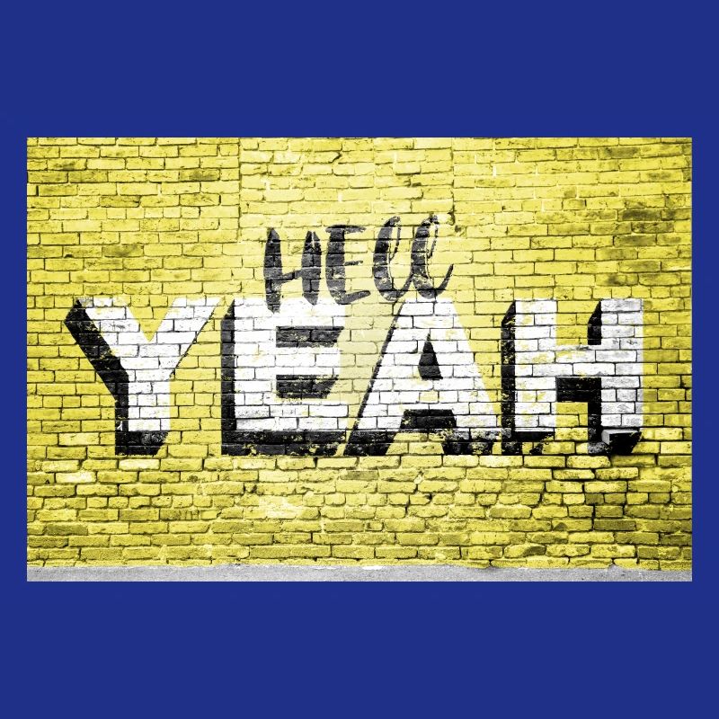 Yeah Ziegelsteinmauer Graffiti