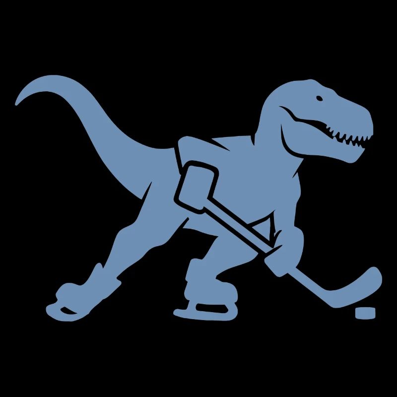 T-Rex Dino Eishockeyspieler Silhouette