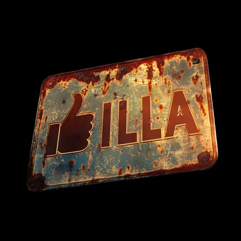 Vintage-Schild "GIlla" mit Retro-Touch