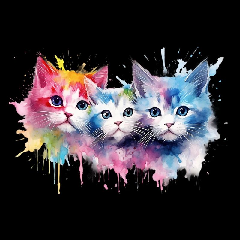 Farbenfrohe Britische Regenbogenkatzen