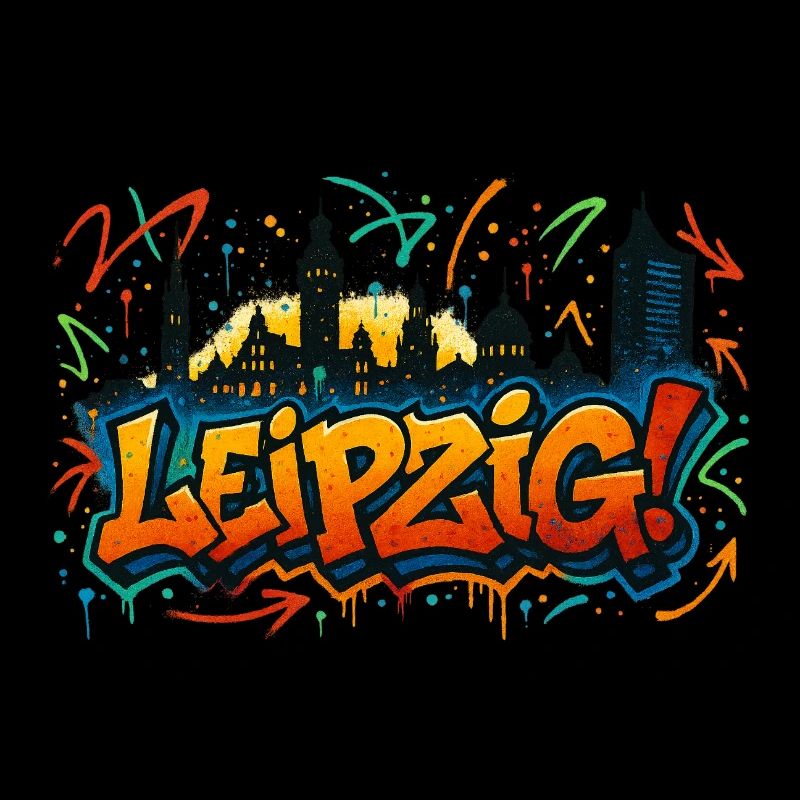 Graffiti Leipzig Skyline