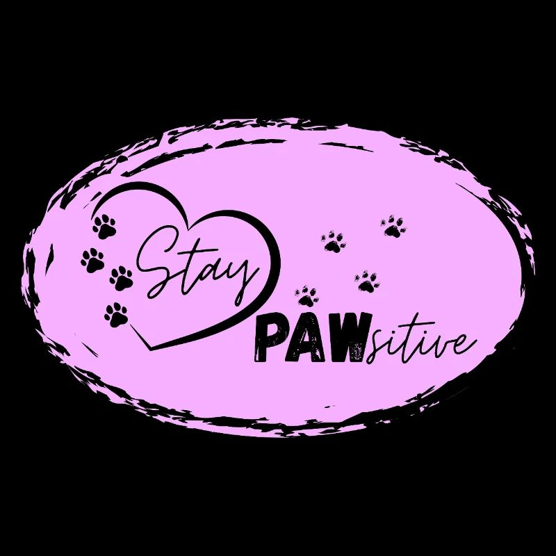 Hundeherz Motiv mit Pfotenspuren, Stay Pawsitive,