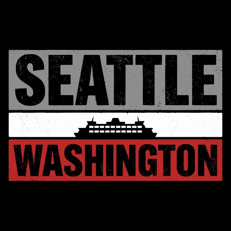 Souvenir de typographie rétro du ferry de Seattle Washington
