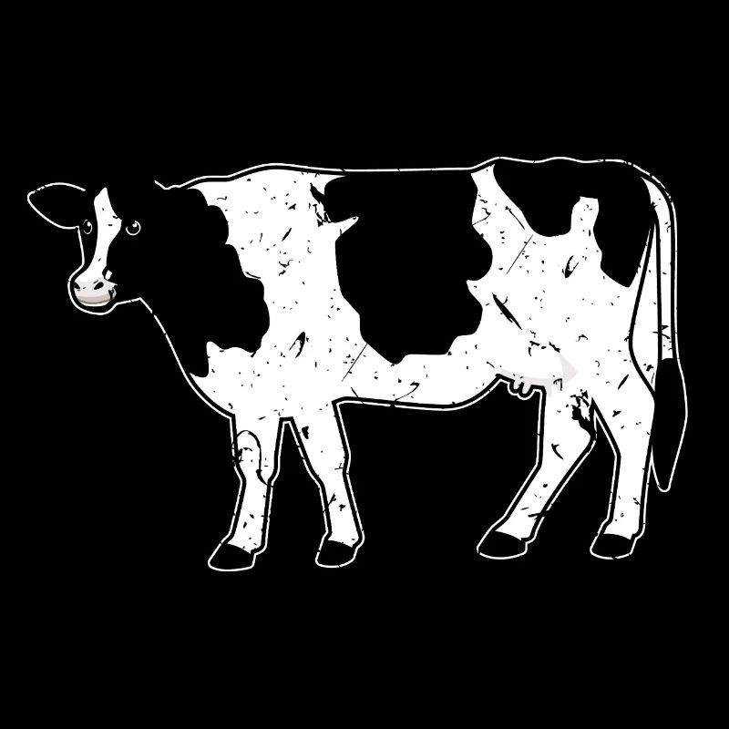 Style grunge de ferme en silhouette de vache