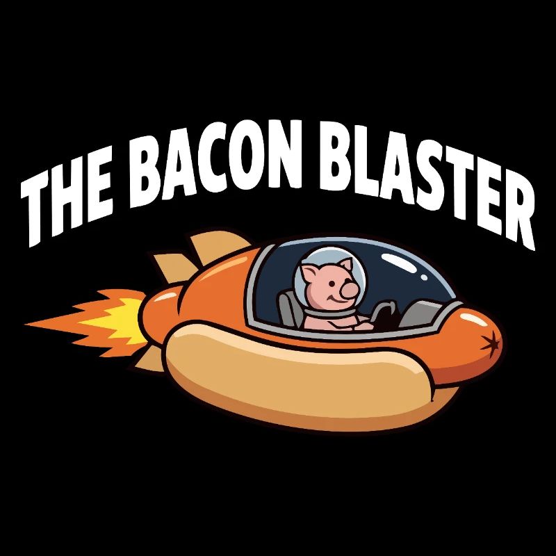Bacon Blaster Funny Space Pig Rocket Design