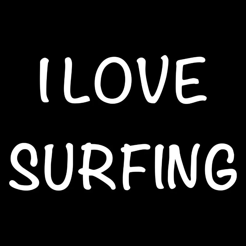 I Love Surfing Handdrawn Text