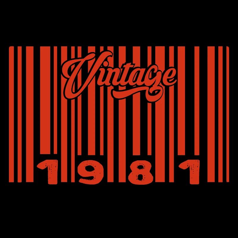 vintage 1981 né en 1981 44 ans bar code anniversai
