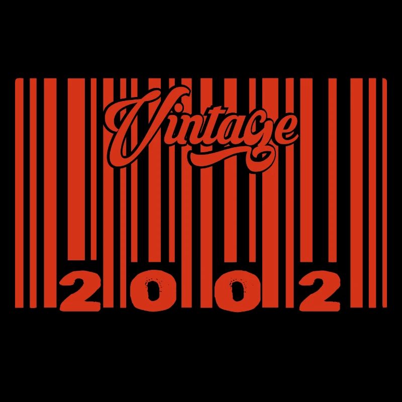 vintage 2002 né en 2002 23 ans bar code anniversai