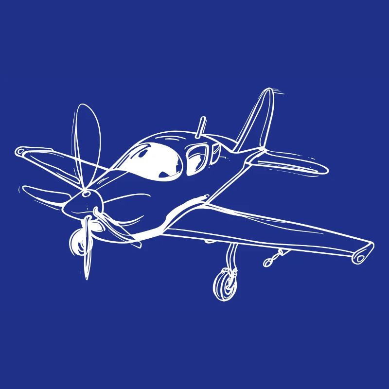 Propellerflugzeug Lineart