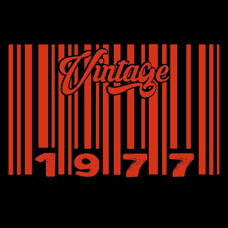 Vintage 1977 Born In 1977 48 Year Old Bar Code Anniversai