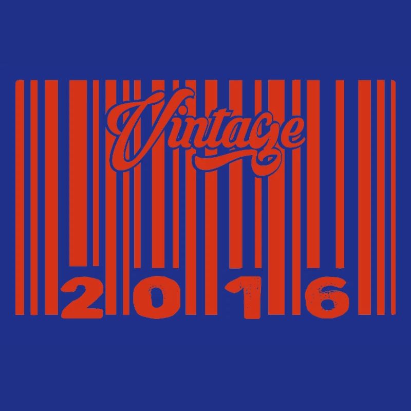 Vintage 2016 born in 2016 9 years old bar code anniversair