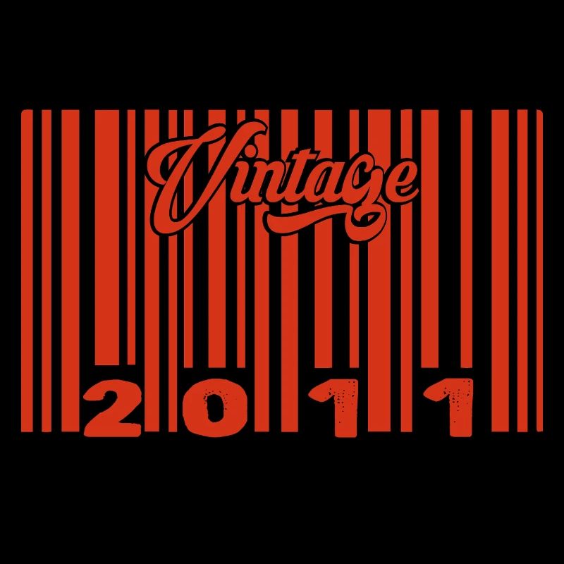 vintage 2011 né en 2011 14 ans bar code anniversai
