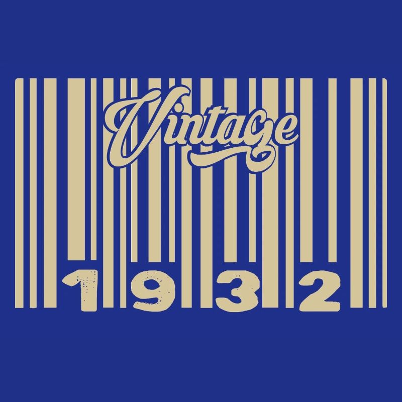 Vintage 1932 Barcode 1932: Year 2025.