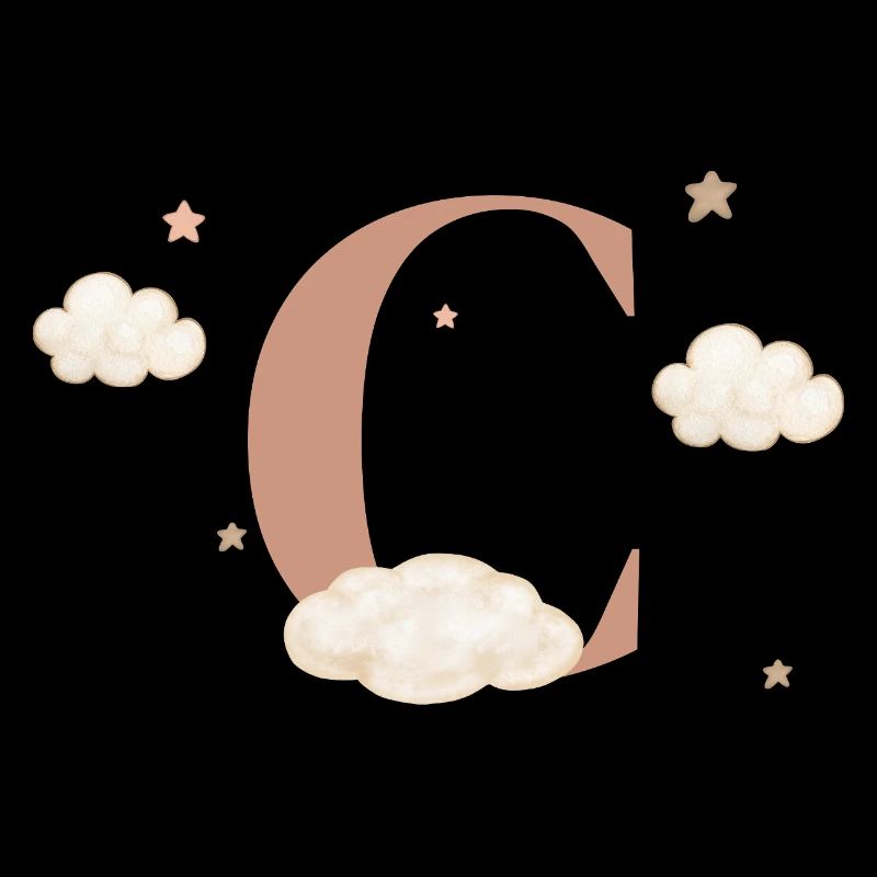 Letter c clouds stars