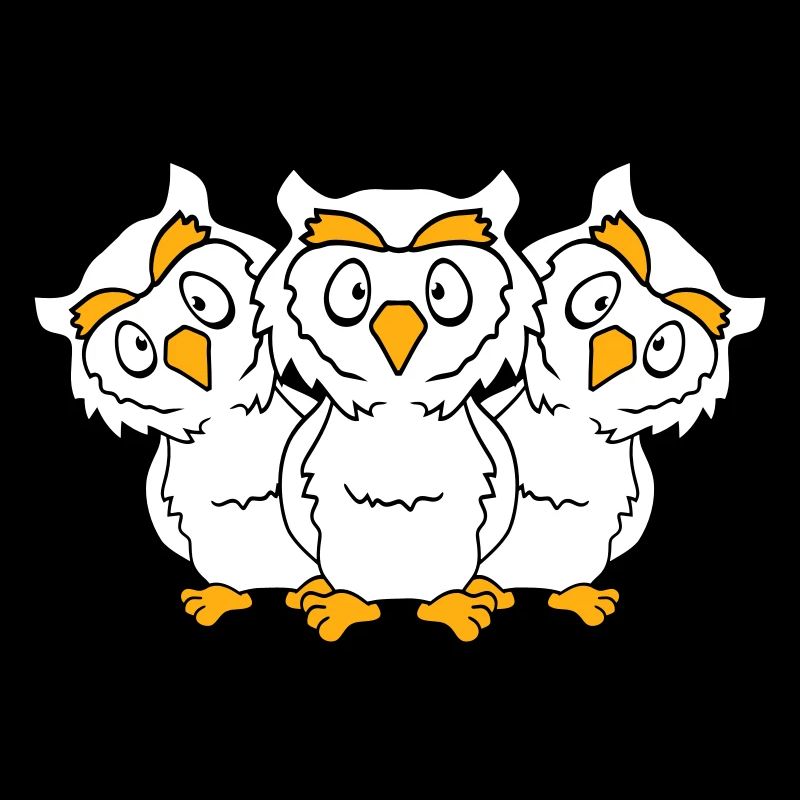 3 Eulen Team Freunde Party Crew drei Brüder Truppe