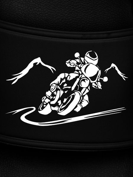 Speeding motorcycle silhouette