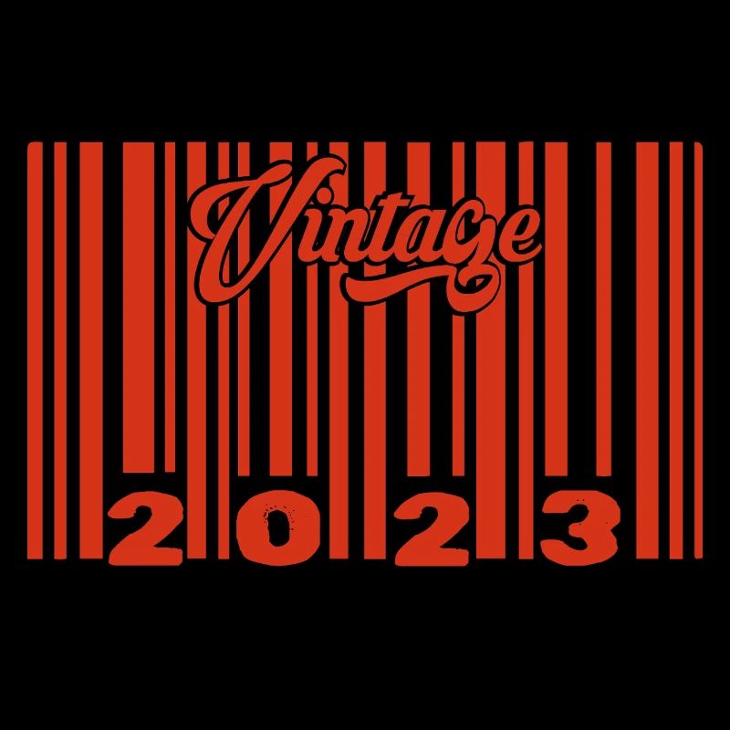Vintage 2023 born in 2023 2 years bar code anniversair