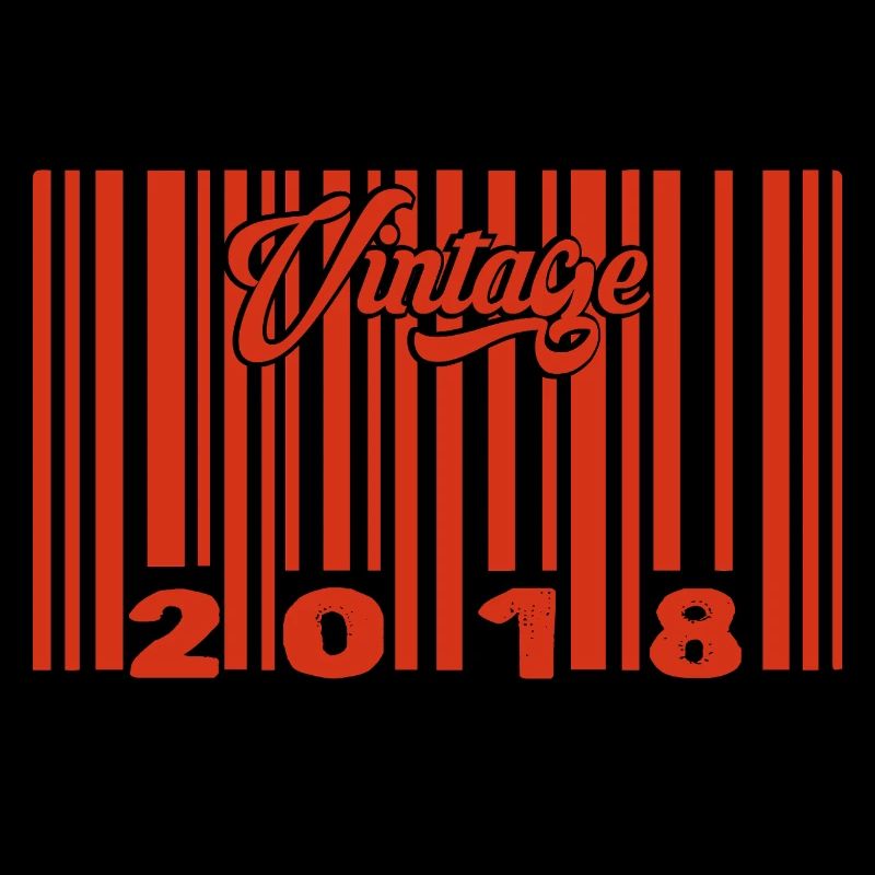 vintage 2018 né en 2018 7 ans bar code anniversair