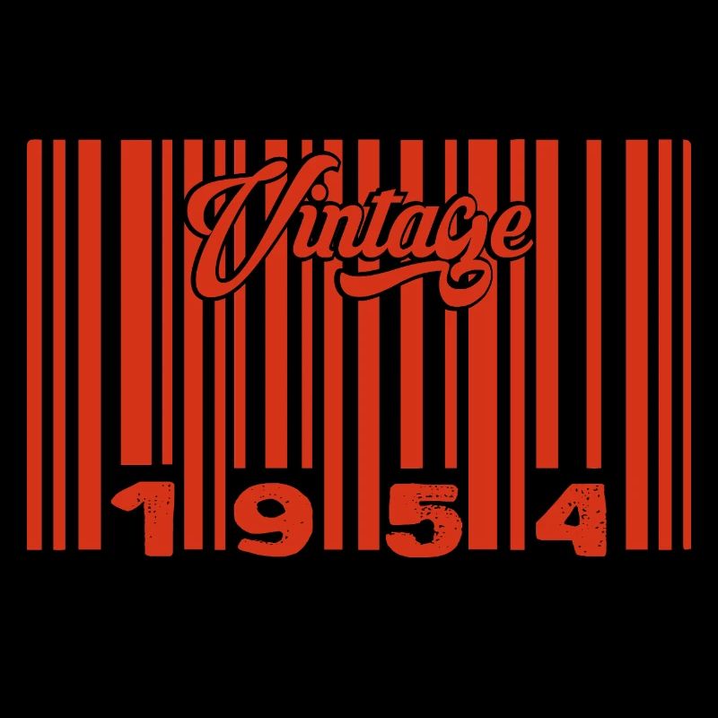 Vintage 1954 Born In 1954 71 Year Old Bar Code Anniversai